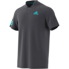 POLO ADIDAS CLUB 3-STRIPE COLOR GREY SIX/PULSE AQUA
