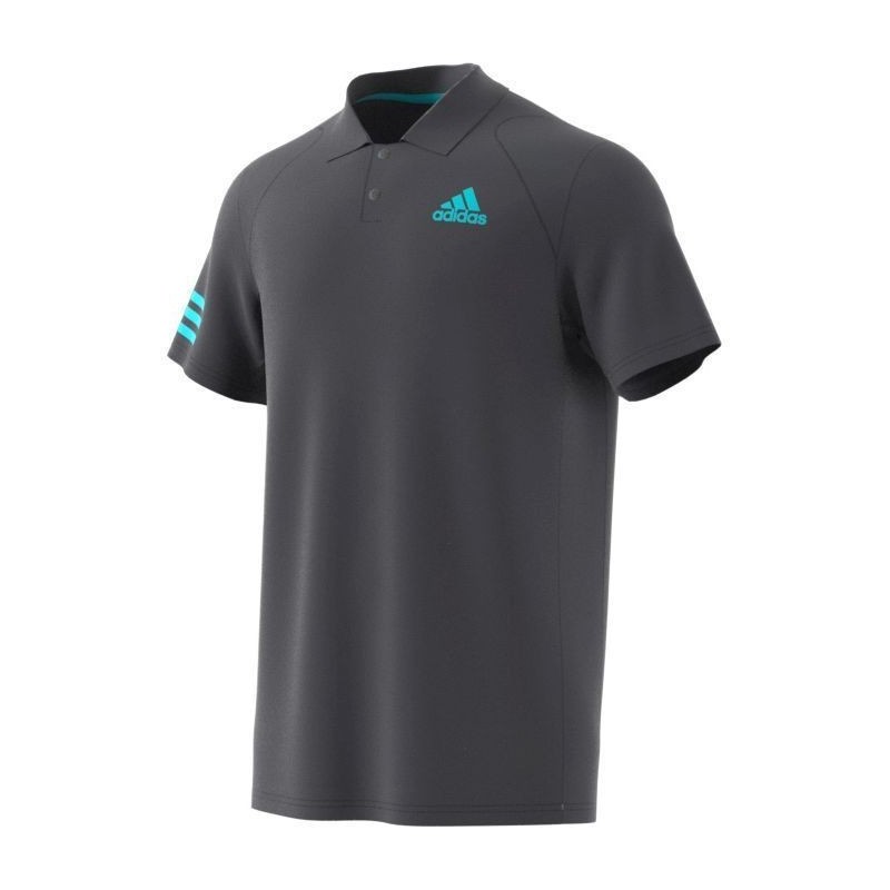 POLO ADIDAS CLUB 3-STRIPE COLOR GREY SIX/PULSE AQUA
