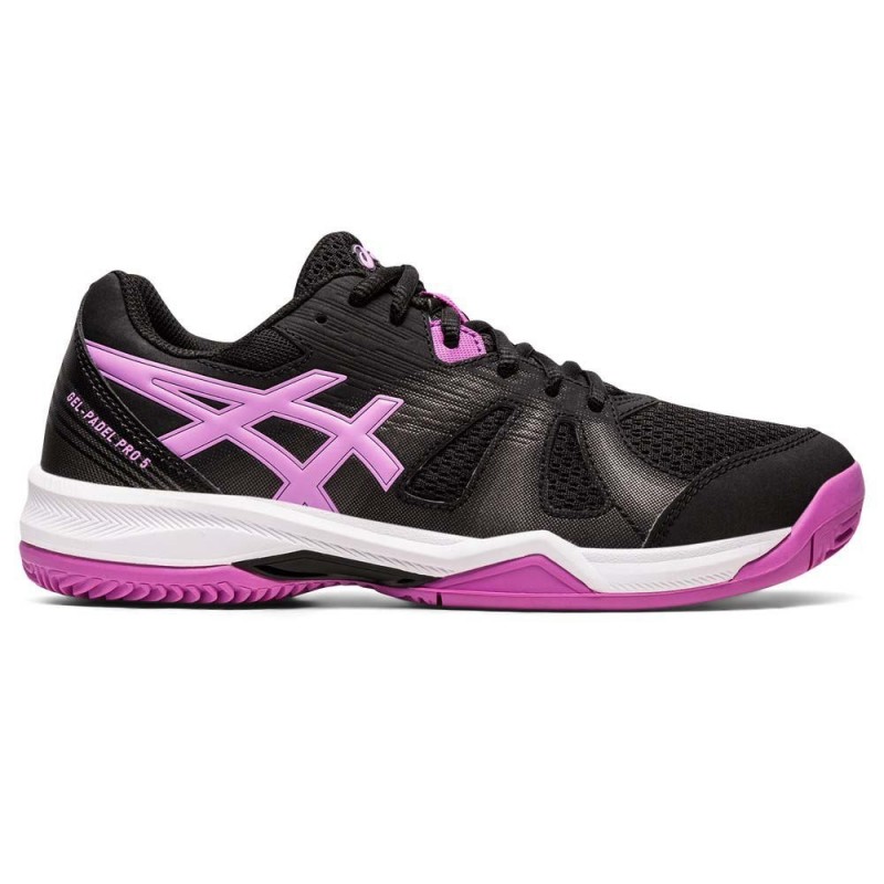 zapatillas asics gel-padel pro 5 color: black/lavender glow